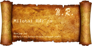 Milotai Róza névjegykártya